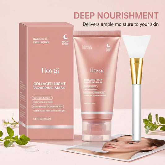 Peel-off overnight collagen face mask for firming and lifting