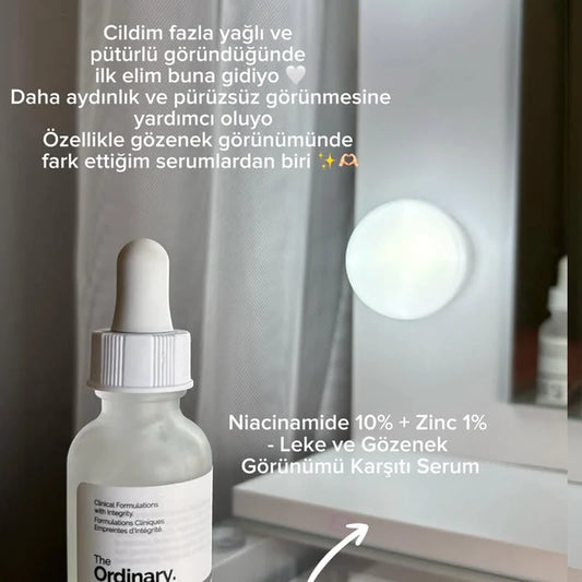 SkinSwaag Beauty The Ordinary Niacinamide 10% + Zinc 1% Serum — niacinamide + zinc — packaging box on white background