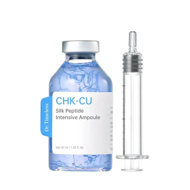 Glass ampoule bottle of blue copper peptide facial serum