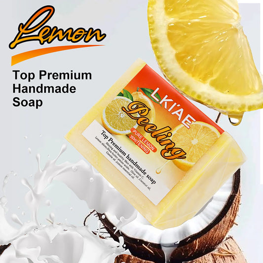 LKIAE Lemon Vitamin C Soap — lemon extract + vitamin C — product box packaging