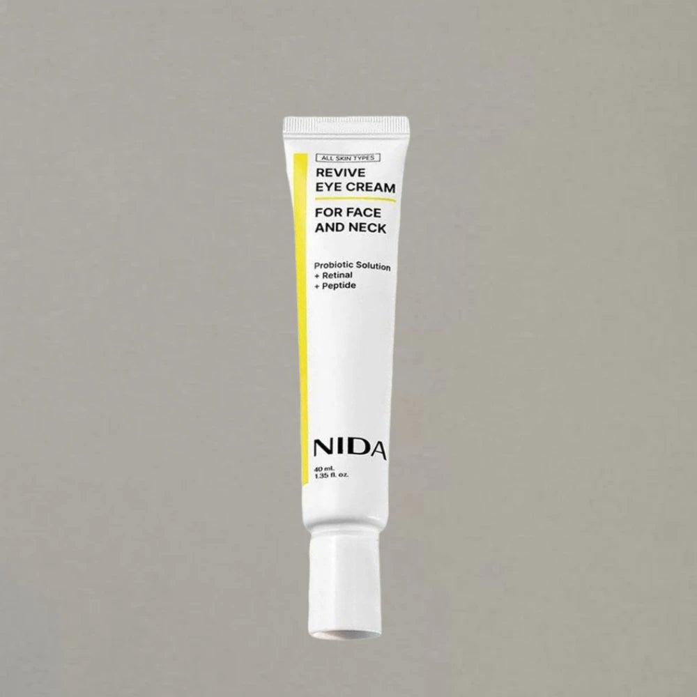 Three skincare products: moisturizing cream, retinol eye cream, and TXA essence for all skin types.