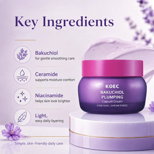 Bakuchiol Plumping Capsule Cream - Capsule Cream Skincare with Niacinamide & Collagen for Even Skin Tone & Deep Hydration - Hydrating Moisturizing Cream — produ
