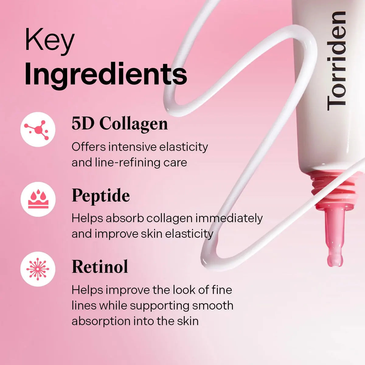 Low molecular collagen firming eye cream 30ml tube for lifting, depuffing and hydrating under-eye care