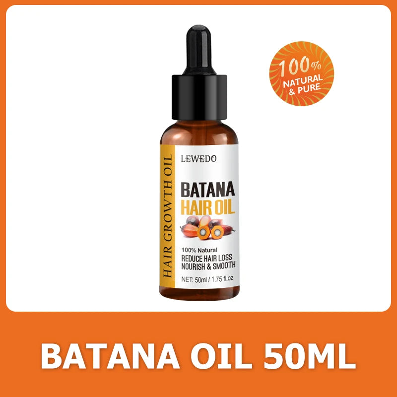 Bottle of pure batana oil for natural hair growth and shiny, healthy hair care