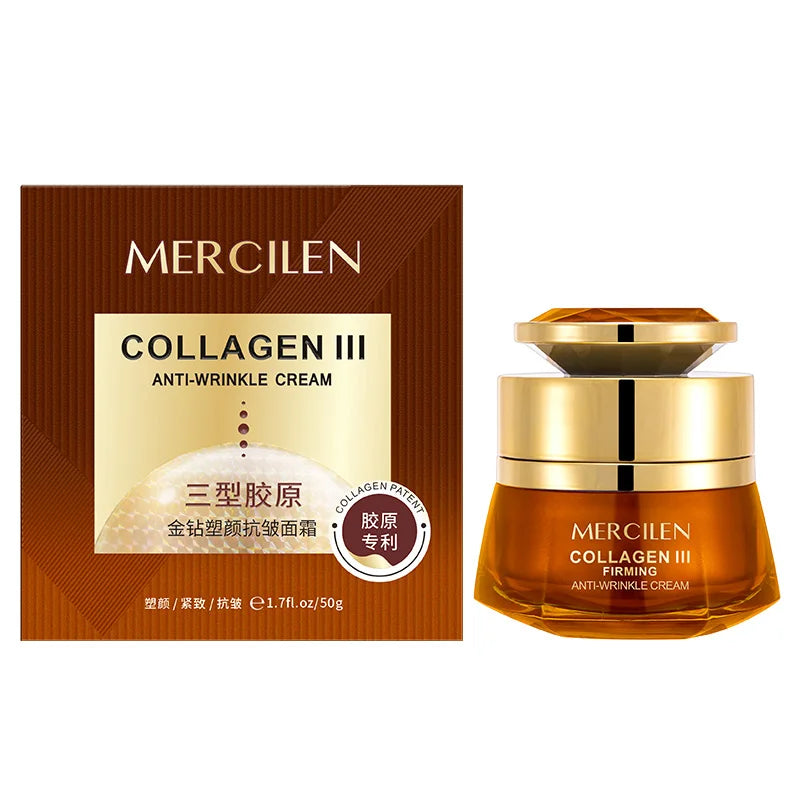 MERCILEN Type III Collagen Nourishing Face Cream — Type III Collagen — Type III collagen ingredient and benefits infographic