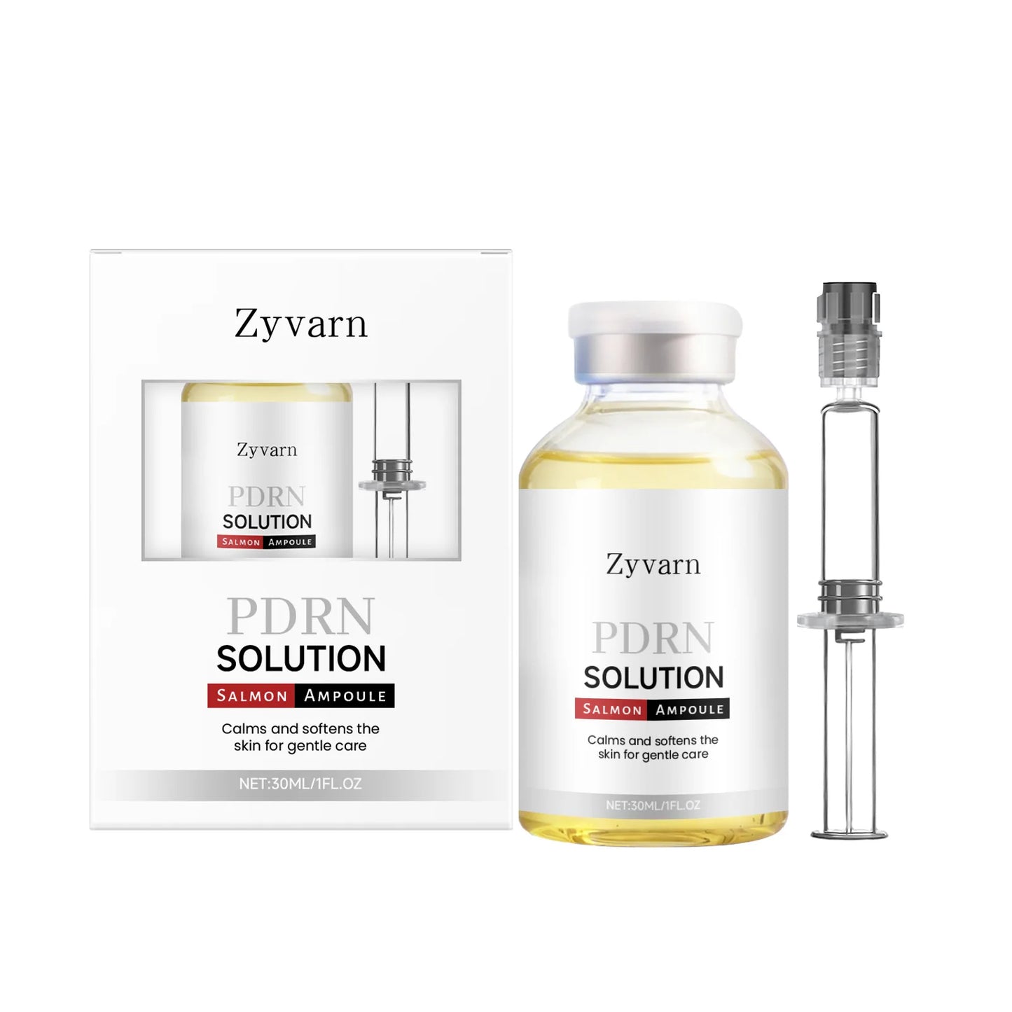 Amber glass dropper bottle of salmon DNA PDRN and collagen ampoule serum for face