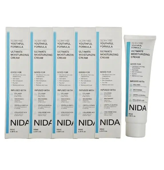 NIDA Natural Plant Extract Face Cream — Natural Plant Extract — Complete product and packaging set view
