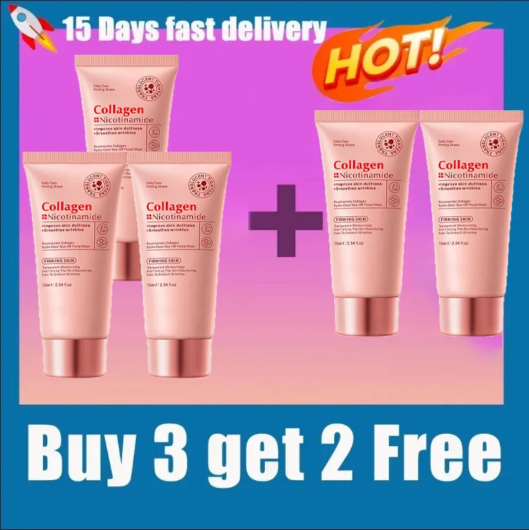 Peel-off collagen face mask tube for firming and brightening skin