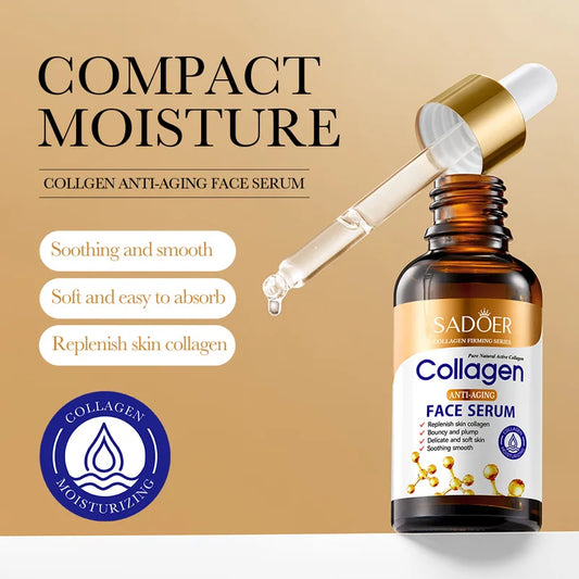SADOER Collagen Nourishing & Moisturizing Facial Essence Serum - Anti-Wrinkle, Firming & Brightening Skin Care