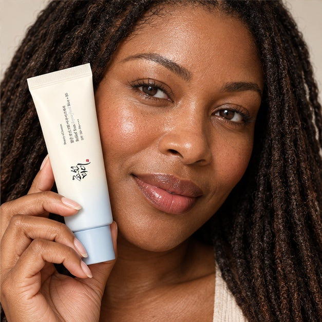 Beauty of Joseon Relief Sun Aqua-Fresh: Rice + B5 — 50 ml — model holding product