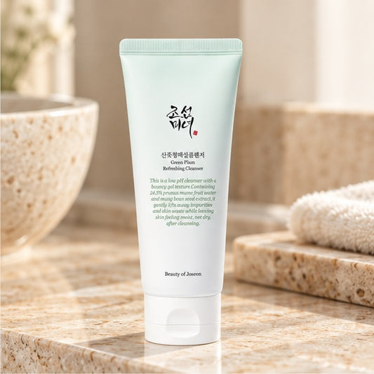 Beauty of Joseon Green Plum Refreshing Cleanser, 100 ml — vanity setting
