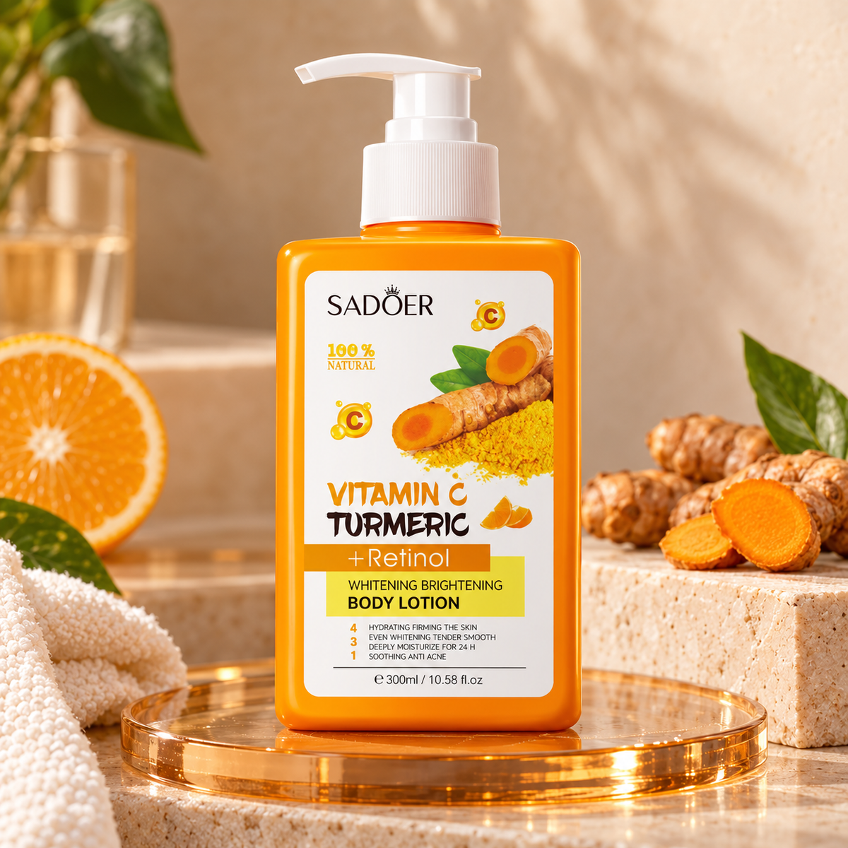SADOER Vitamin C Turmeric + Retinol Body Lotion — 300 ml