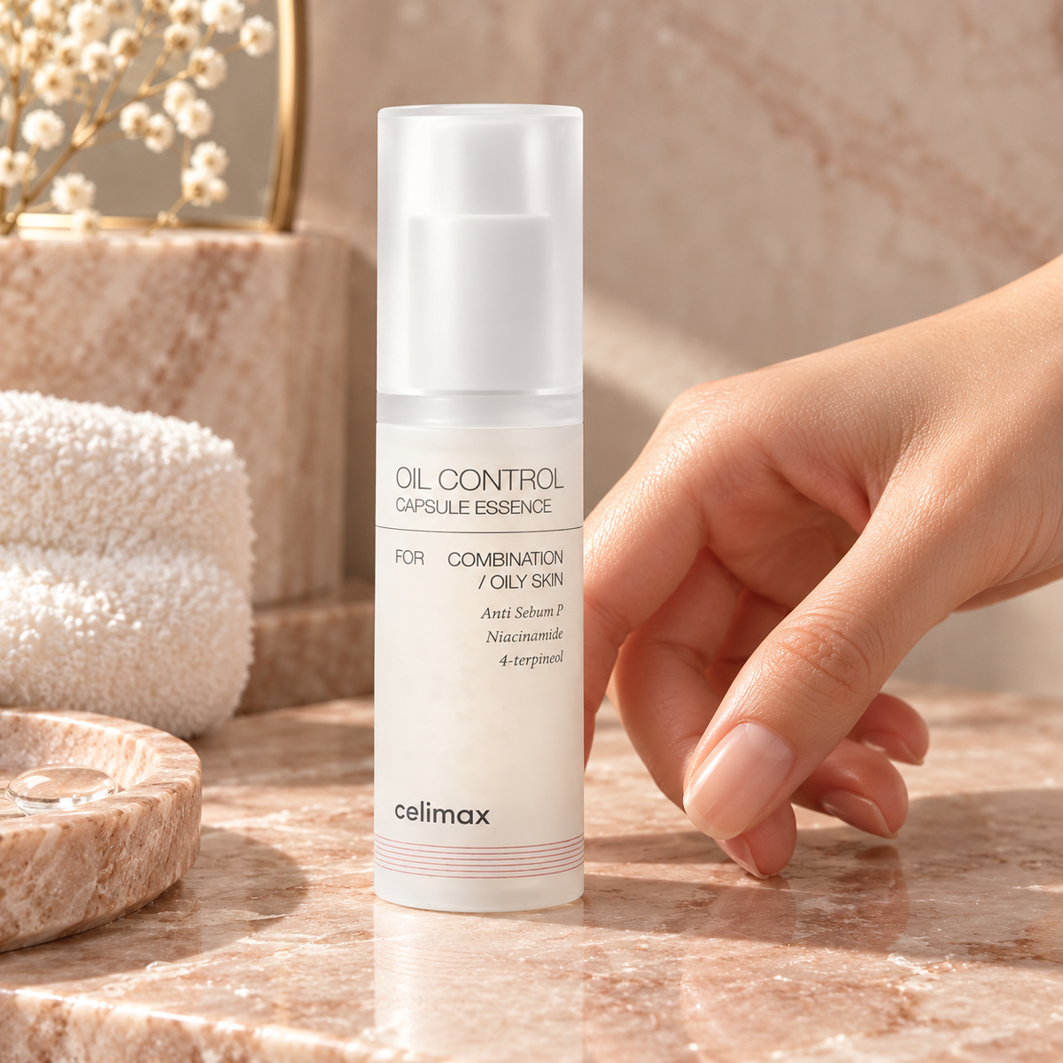 Celimax Oil Control Capsule Essence — 30 ml — application detail