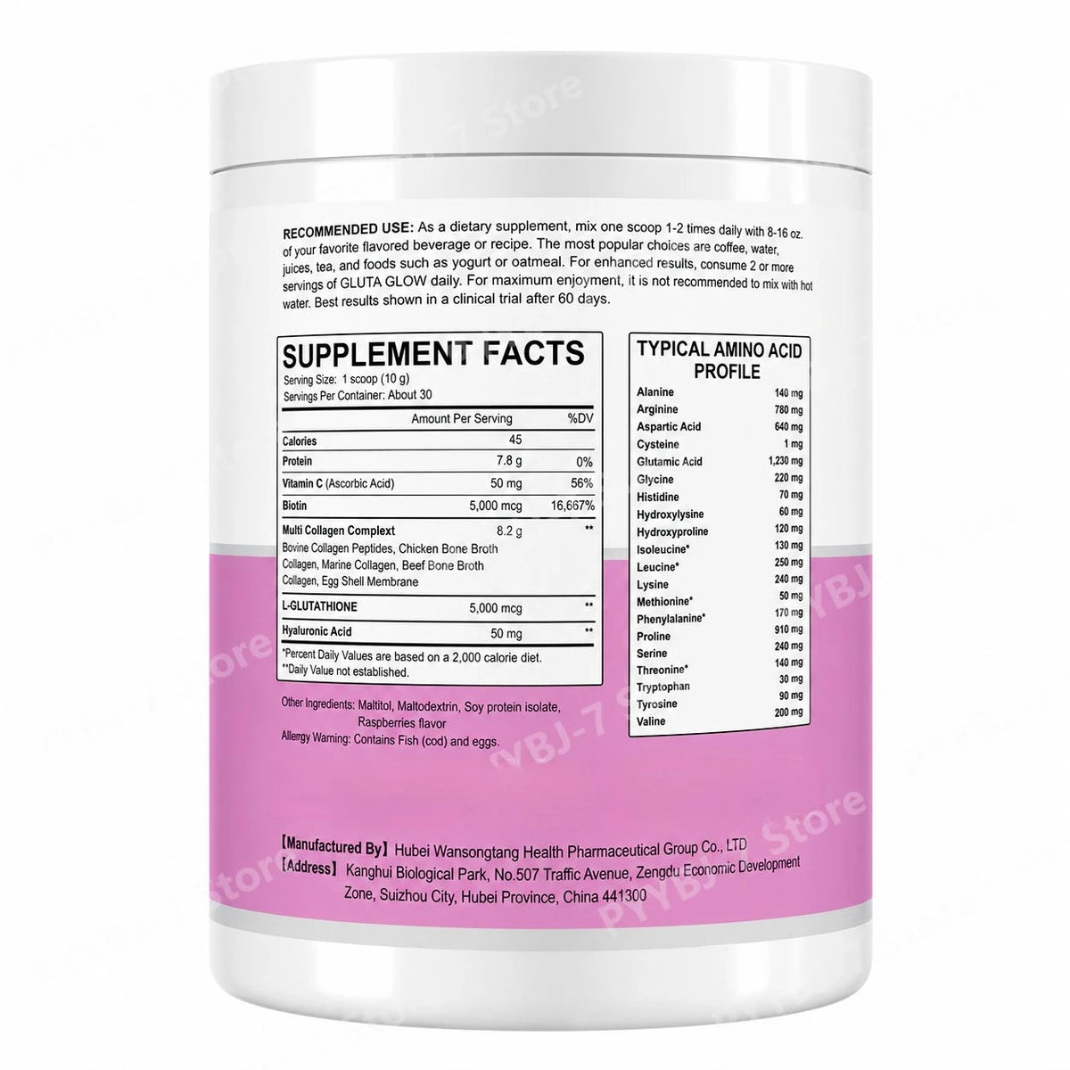 Original readable Supplement Facts and manufacturer label