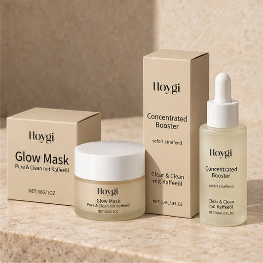 HOYGI Glow Mask & Concentrated Booster Set — 30 g + 30 ml — editorial product view