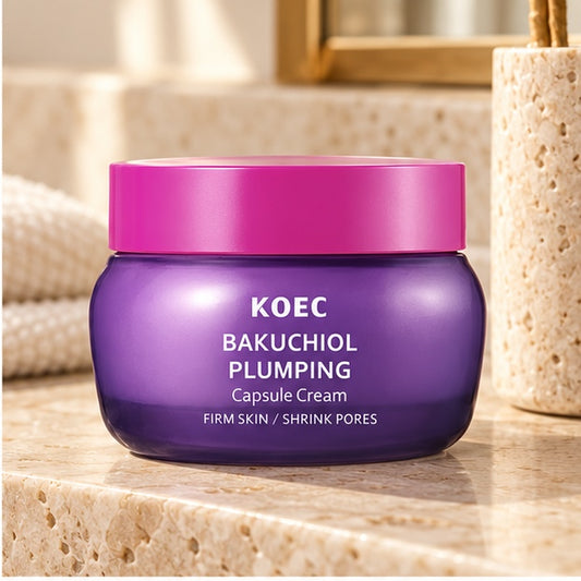 KOEC Bakuchiol Plumping Capsule Cream — editorial product photo