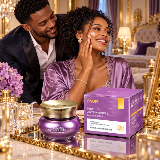 OSUFI DNA Sodium Living Cell Essence Cream — adult couple by a dresser