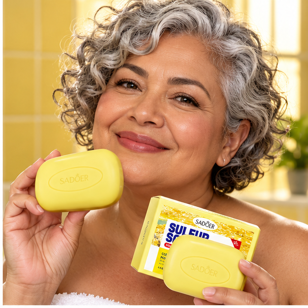 SADOER Sulfur Cleansing Soap with model
