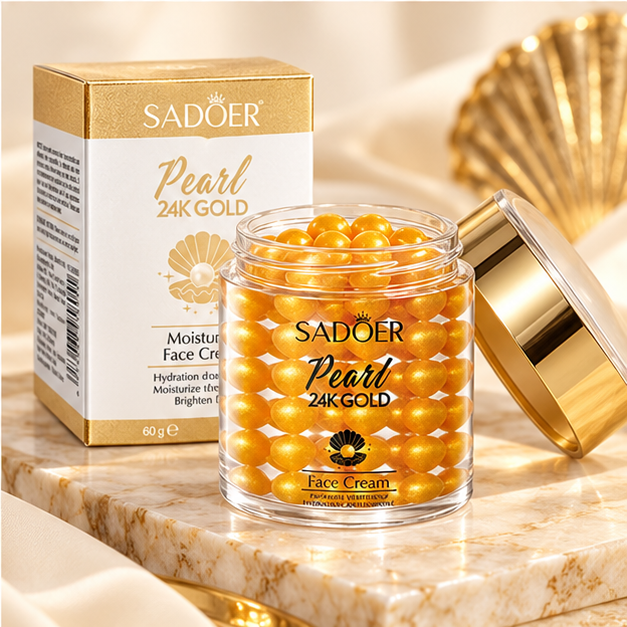 SADOER Pearl 24K Gold Face Cream open jar detail