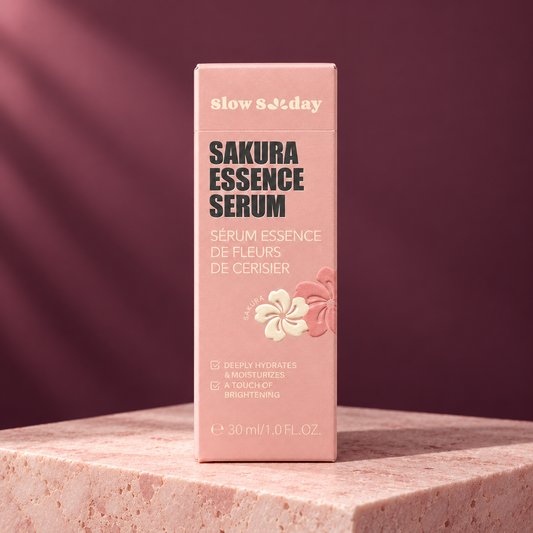 Slow Sunday Sakura Essence Serum 30 ml pink carton, luxury product gallery