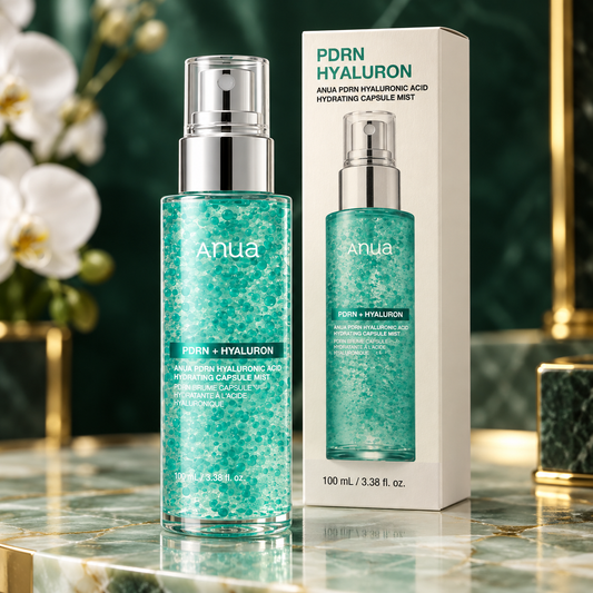 ANUA PDRN Hyaluronic Acid Hydrating Capsule Mist — 100 ml size — product close-up