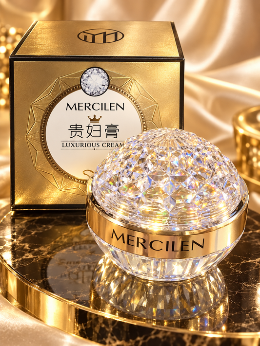 MERCILEN Luxurious Cream 50 g, gold crystal jar with matching carton