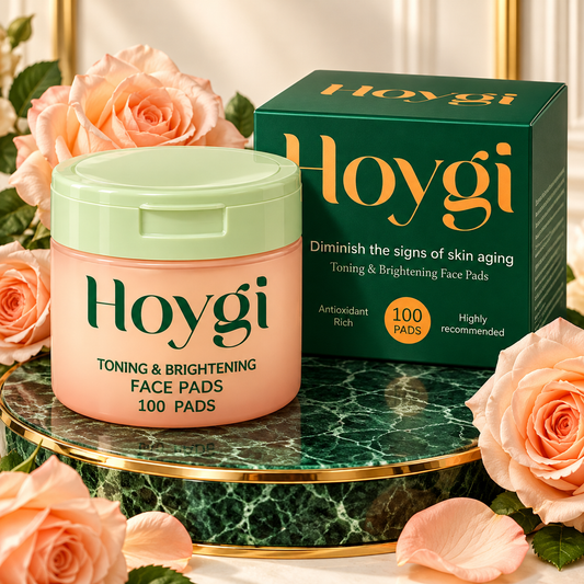 HOYGI Toning & Brightening Face Pads — Centella & Niacinamide, 100 Pads — product close-up