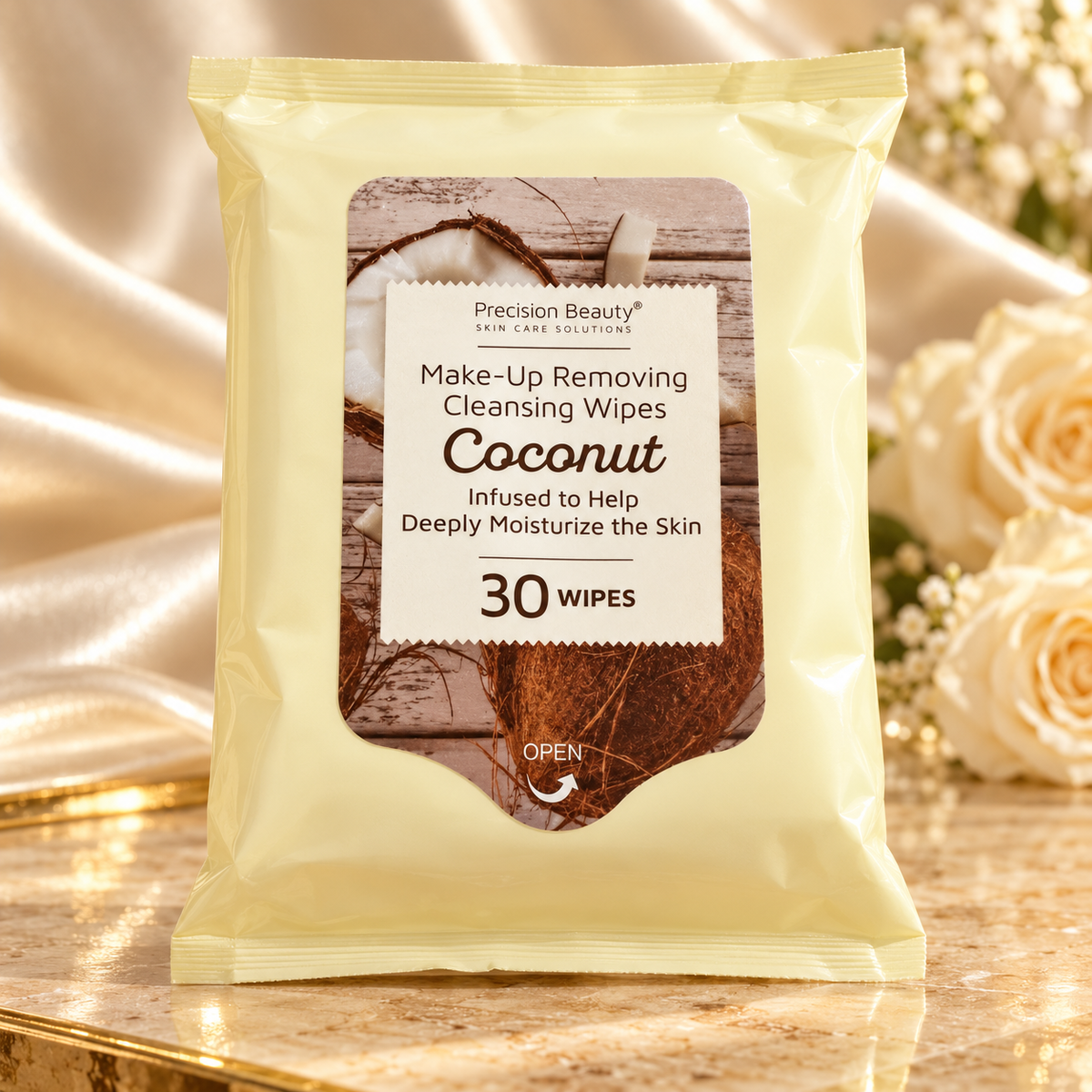 Precision Beauty Coconut Cleansing Wipes30 — product close-up