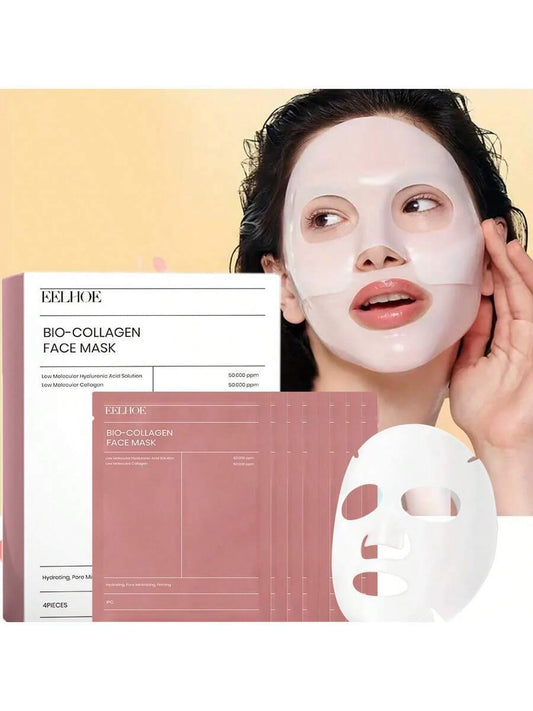 EELHOE — Bio Collagen Hydrogel Face Masks — Gold foil packet face masks for firming and moisturizing on white background