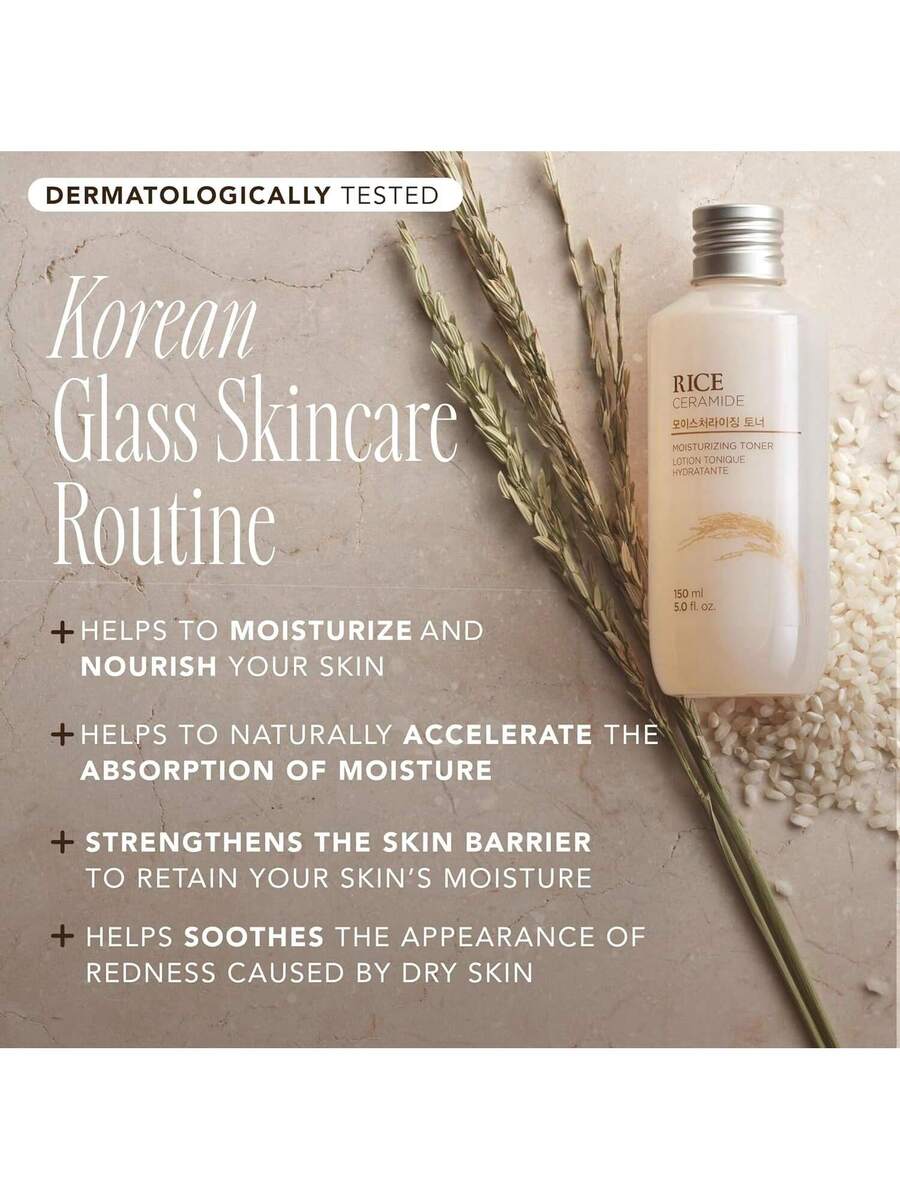 The Face Shop — Ceramide Moisturizing Toner — Bottle front detail with product label