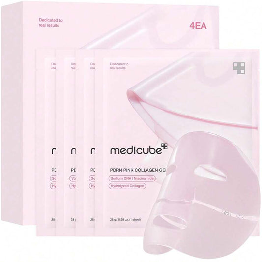MEDICUBE — Jelly Gel Mask with Salmon DNA PDRN & Pink Collagen — Pink and white box packaging on white background