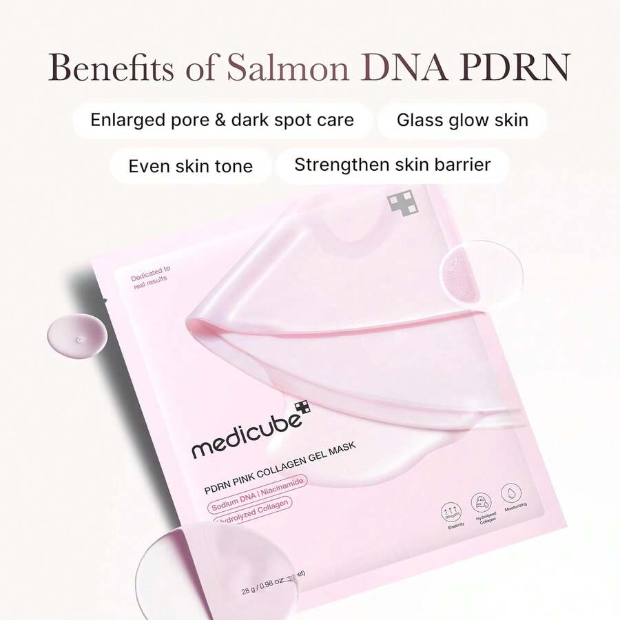 MEDICUBE — Salmon DNA Jelly Gel Mask — Overnight mask firming effect demonstration