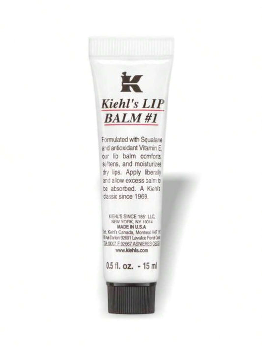 Kiehl's — Lip Balm #1 Classic Moisturizing Lip Treatment — White squeeze tube with red label on white background