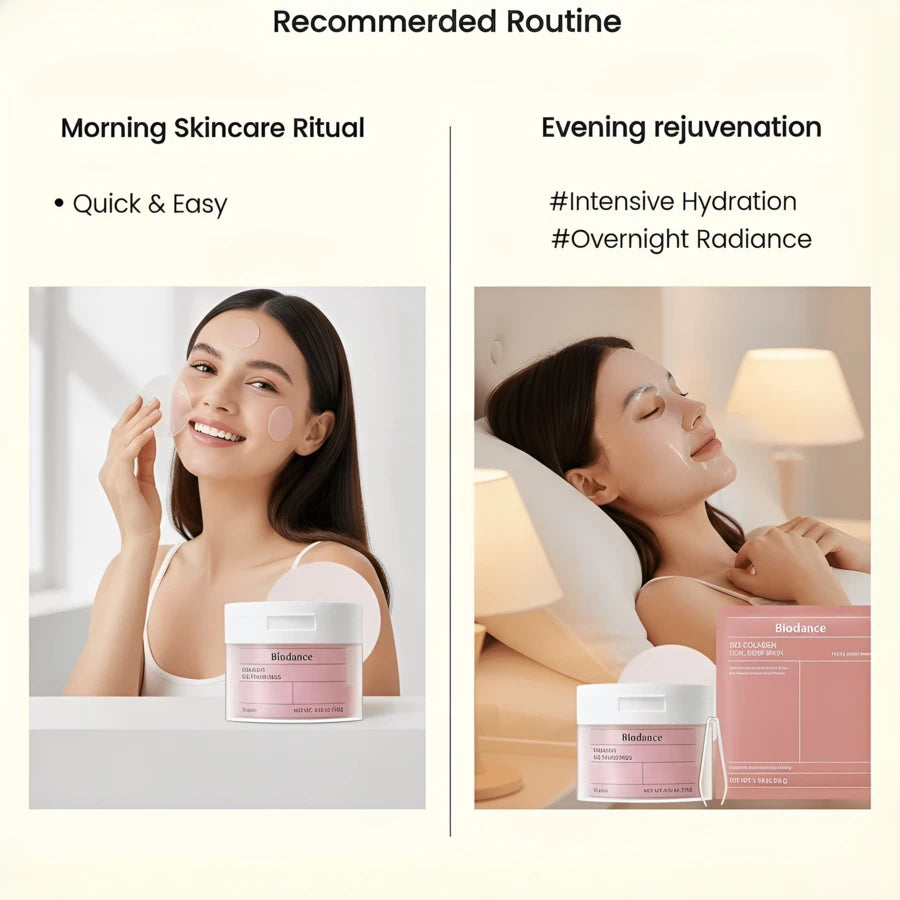 BIODANCE — Collagen Gel Toner Pads — Before and after pore minimizing results