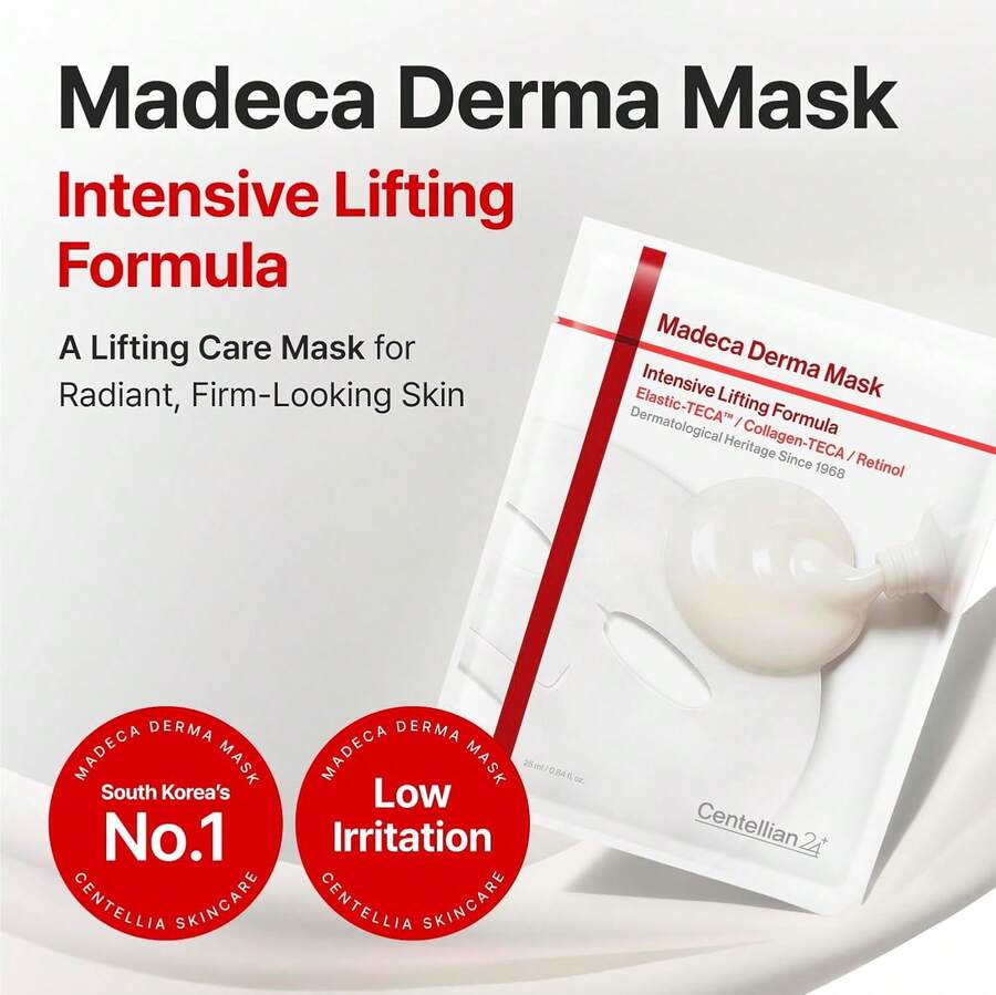 Centella — Madeca Derma Mask — Sheet mask application on face