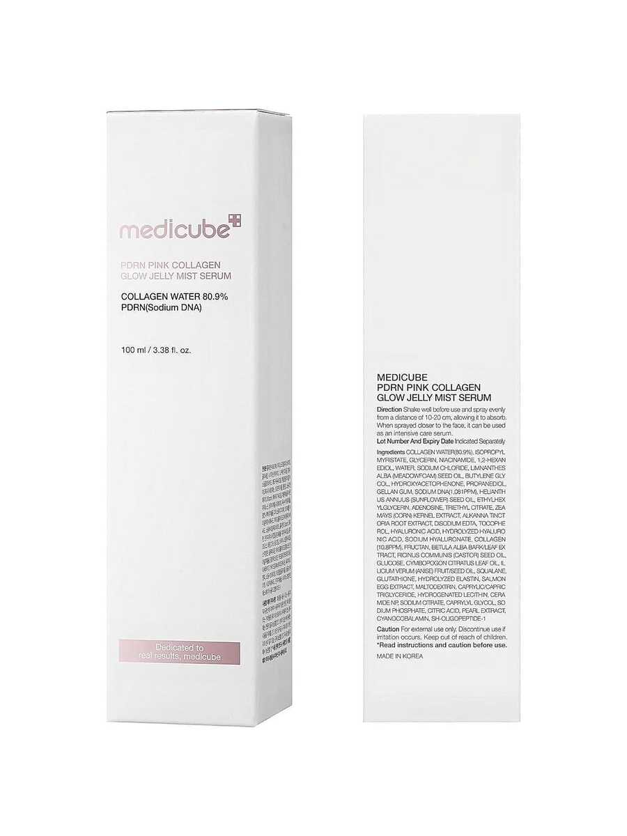 MEDICUBE — PDRN Pink Collagen Jelly Mist — Product ingredient salmon DNA and collagen visual