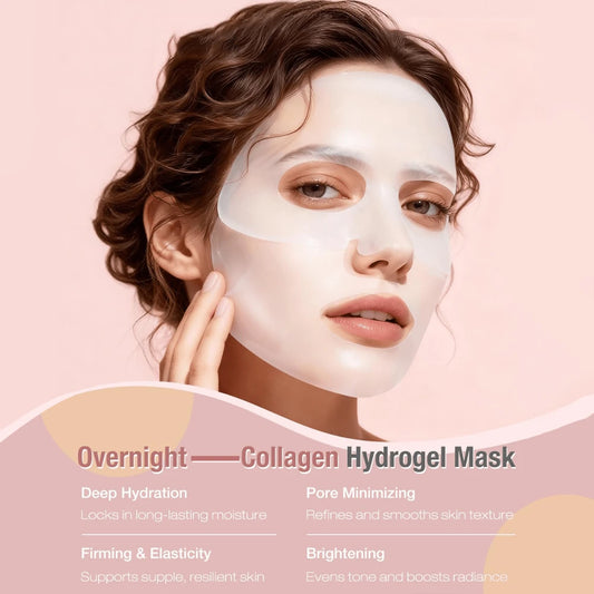 SkinSwaag Beauty — Collagen Overnight Radiance Mask — Woman applying collagen mask on face