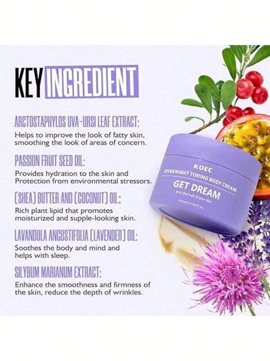 KOEC — Body Cream Duo — Product benefits infographic with Korean text