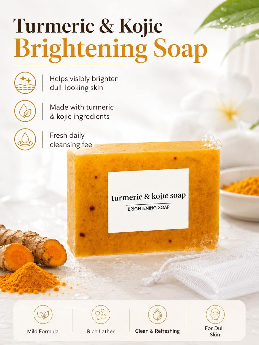 SkinSwaag Beauty — Turmeric Kojic Acid Soap — Soap bar with turmeric ingredient visual