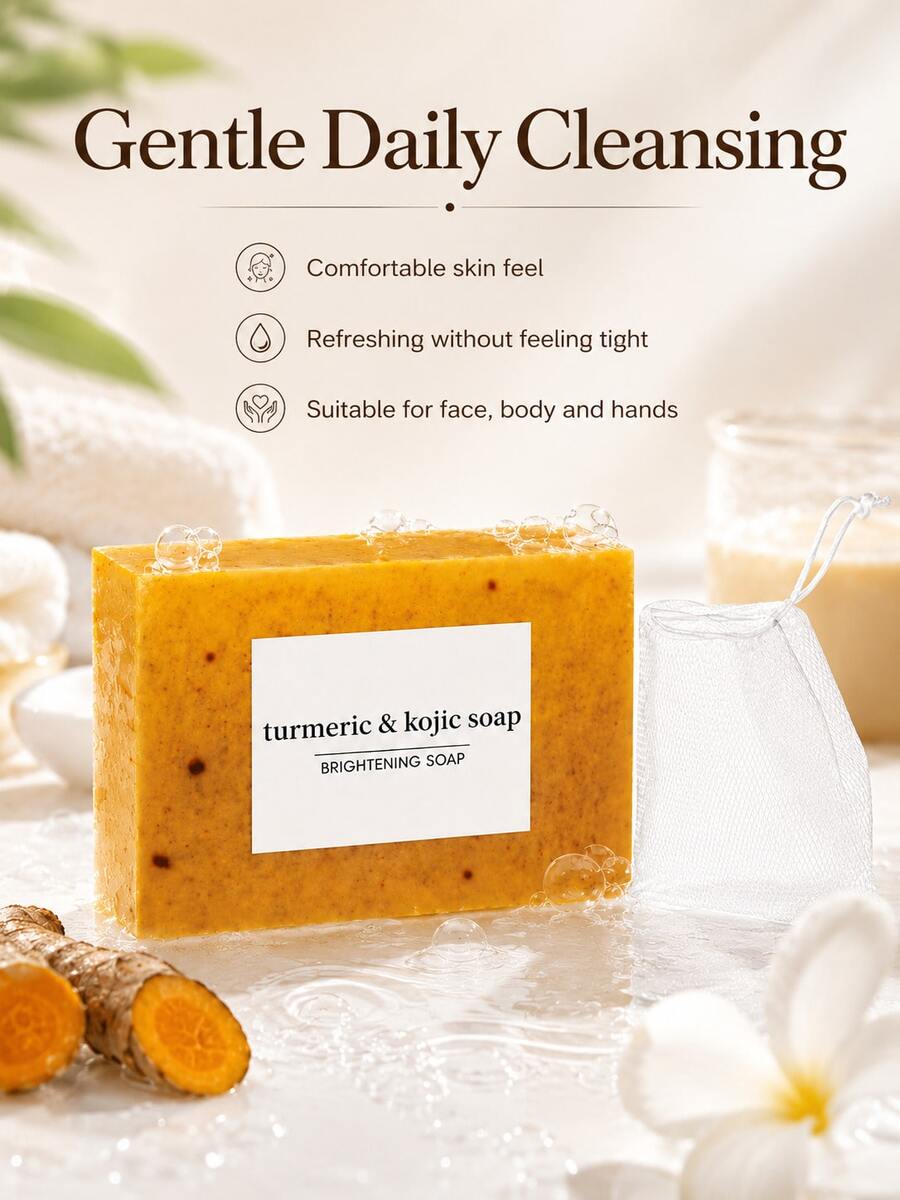 SkinSwaag Beauty — Turmeric Kojic Acid Soap — Before and after skin brightening results