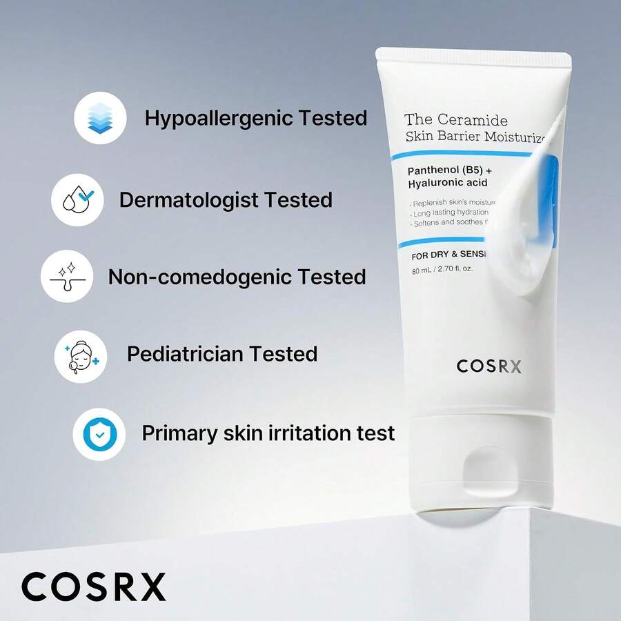 COSRX — Ceramide Skin Barrier Moisturizer — Skincare benefits infographic
