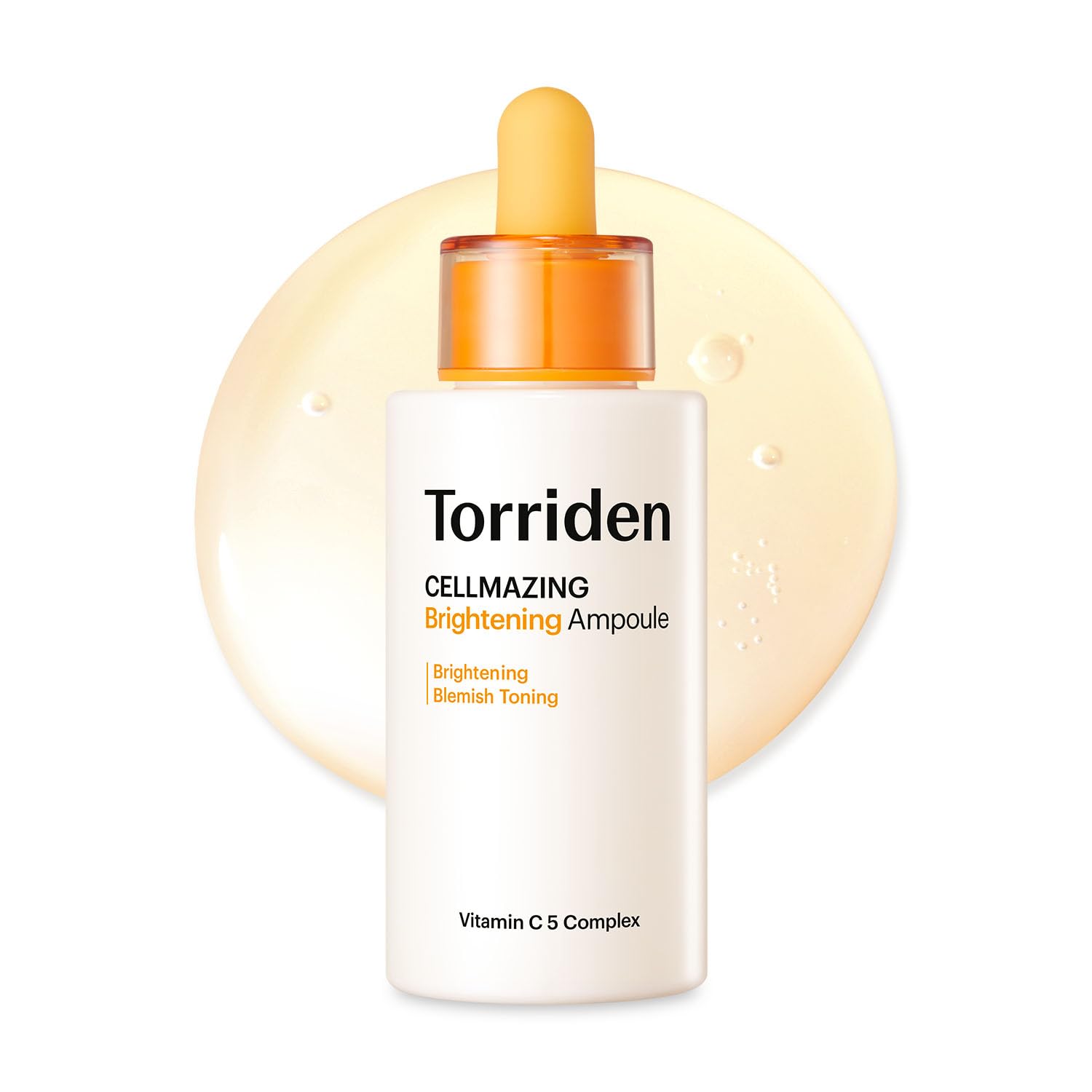 TORRIDEN CELLMAZING Vitamin C Ampoule — vitamin C brightening — yellow bottle with dropper front view