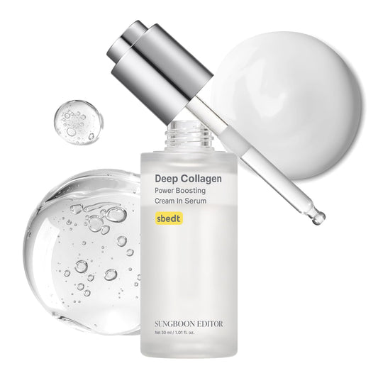 Sungboon Editor Deep Collagen Power Boosting Cream — collagen boosting — white and blue tube front view