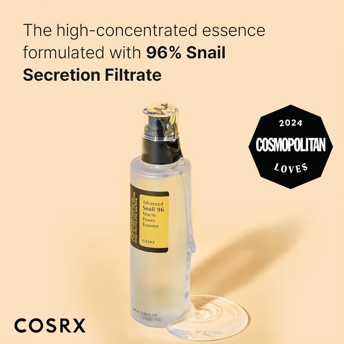 COSRX Advanced Snail 96 Mucin Essence — 96% snail mucin — product with box packaging