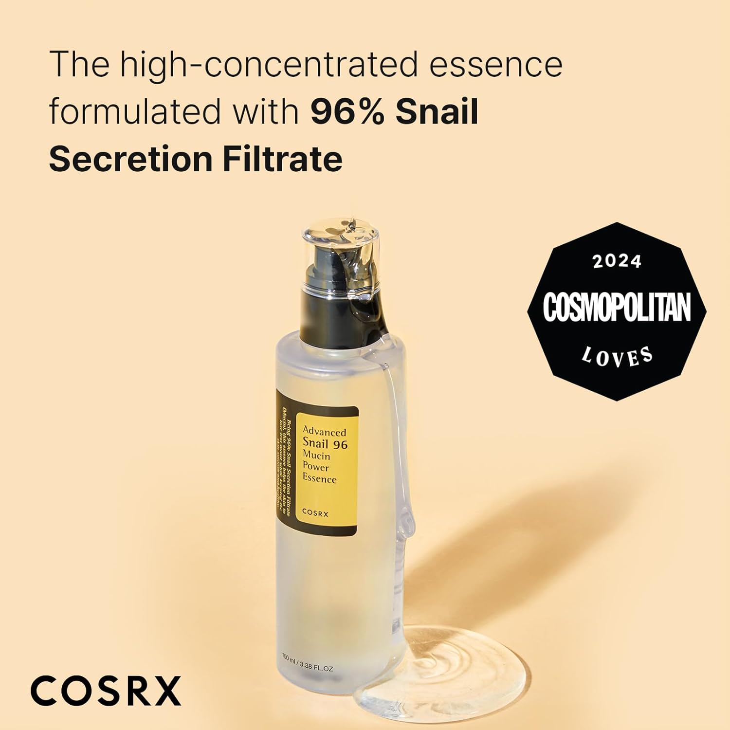 COSRX Advanced Snail 96 Mucin Essence — 96% snail mucin — product with box packaging