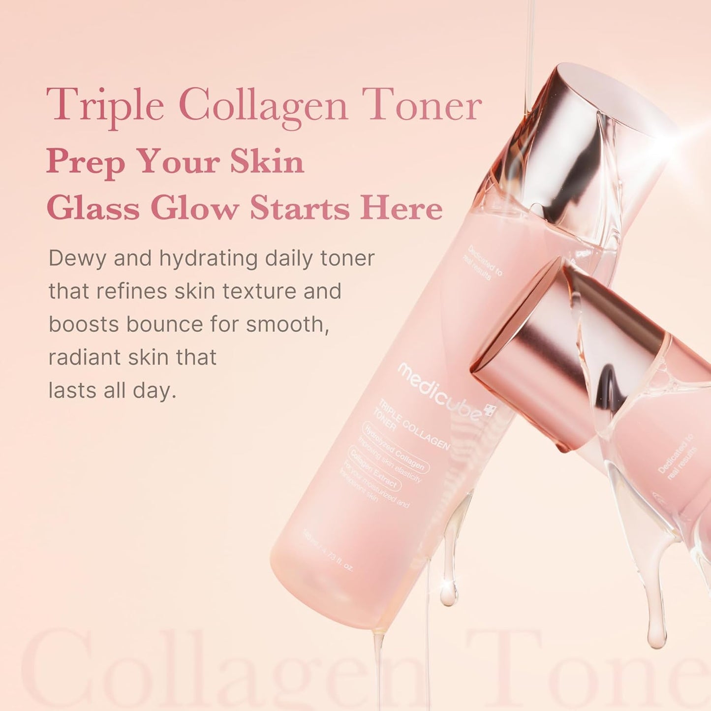 Medicube Triple Collagen Toner — triple collagen — bottle on white background lifestyle