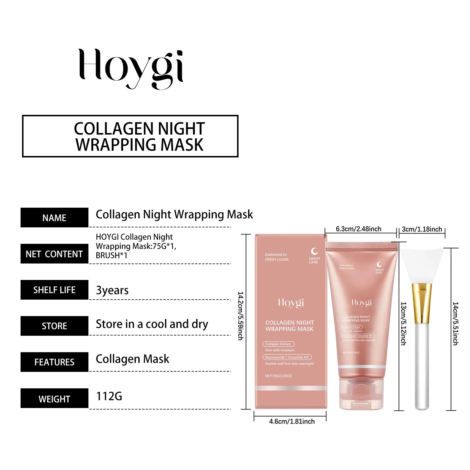 Collagen overnight peel-off mask for firming and lifting facial skin