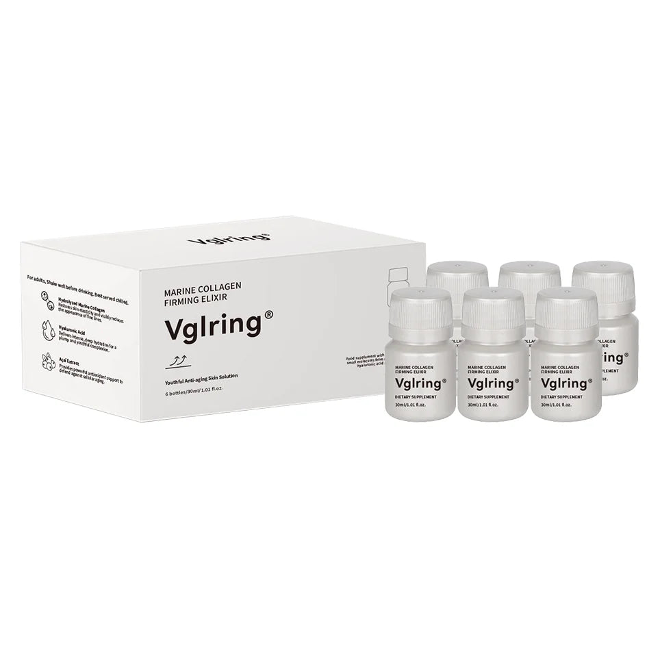 Collagen brightening capsules in a supplement bottle for skin radiance and glow support