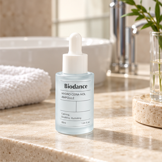 BIODANCE hydro — bathroom product photograph