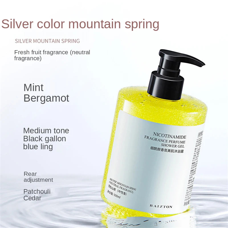 SkinSwaag Beauty BAIZTON Nicotinamide Fragrance Perfume Shower Gel — nicotinamide — product on white background